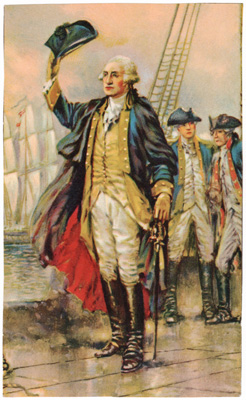 George Washington raising hat